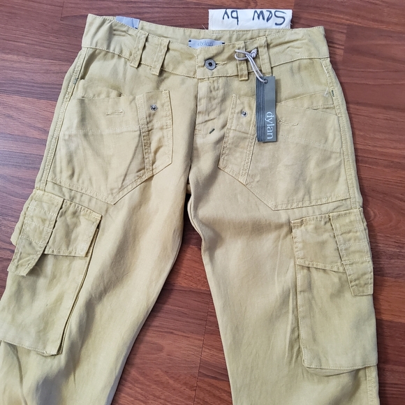 Dylan Cargo Utility Crop Linen Pants Size S - Picture 3 of 8